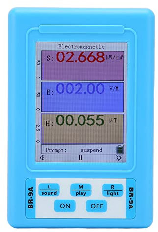 Detektor für Elektromagnetische Strahlung, EMF Meter Reader Magnetfeldtester, Smart Meter mit 4 Modi Alarmstummschaltung Testpause Dual-Purpose-Datenlogger-Detektor Für das Tägliche Leben Home Office
