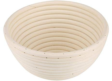 Gärkörbchen Rund Geflochtener Brotkorb Dekokorb Gärkorb zum Brot backen aus Natürlichem Rattan(18 * 9cm)