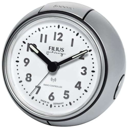 Filius 0544-19 Funkwecker Silbergrau-Metallic