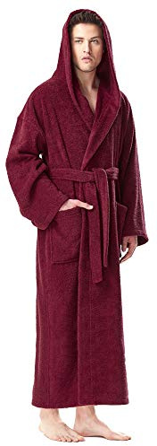 Arus Herren Bademantel waden- oder extra-lang 100% Baumwolle Frottee (380 g/m²) OEKO-TEX® zertifiziert mit Kapuze
