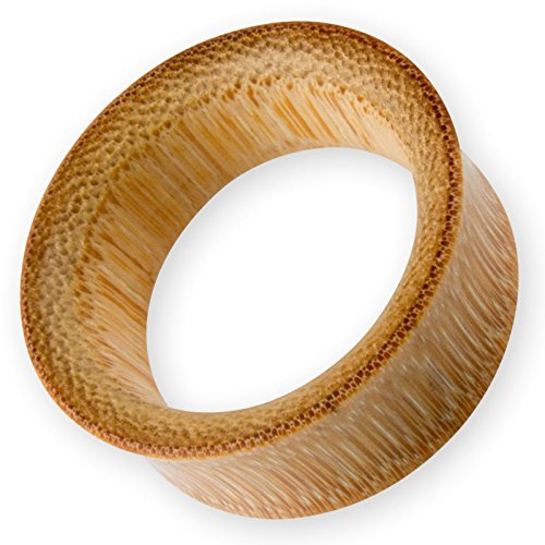 Fly Style Schlichter Flesh Tunnel aus Bambus - Piercing Schmuck von 4 bis 50 mm, Grösse:28 mm (Paar)