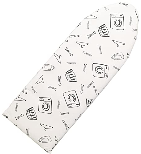 Seiritex Copertura per asse da stiro sopra la porta, 33 x 94 cm, piccola copertura per asse da stiro, con imbottitura spessa a 3 strati con chiusure in velcro (bianco)