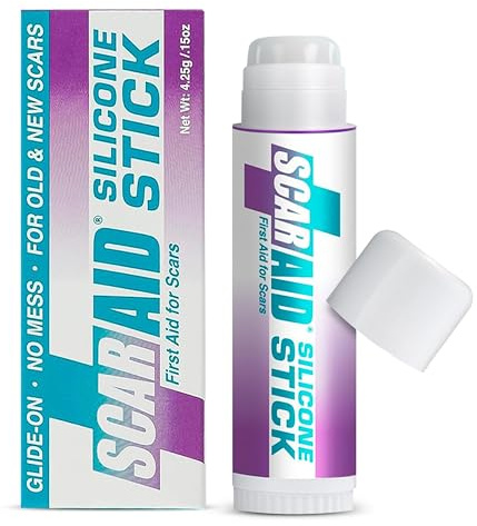 Silicone Scar Gel Stick, Scar Care for Surgical Scars, New & Old, 4.25g | Silicone Scar Gel Stick, Mess-Free Glide-On Applicator, Scar Care for Surgery, C-Section & Keloid Scars, Face & Body Use
