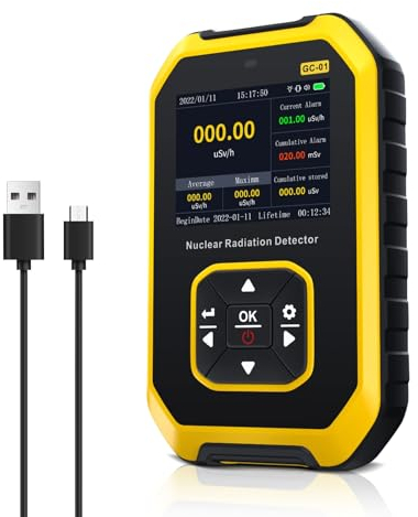 Rilevatore di radiazioni nucleari Geiger portatile con display LCD, monitor di radiazioni ricaricabile, tester per raggi X Beta Gamma, applicato per casa, esterno, industriale