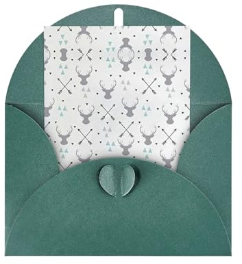 WURTON Jagd Pfeile Dreiecke Hirsch Druck 10,2 x 15,2 cm Grußkarten Blanko-Karten Notizkarten Geburtstag Hochzeit Party Einladung