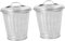 Ciieeo 2 Pièces Mini Poubelle Pot De Fleurs Galvanisé Boîte à Collations Petite Poubelle Jardinière Galvanisée Seau En Métal Seaux En Métal Avec Couverture Fer Galvanisé Avec Vasque