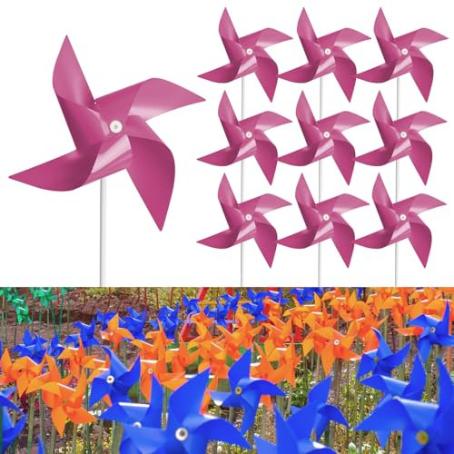 Tsocent Windräder, rosa Windspiele und Partygeschenke, Geschenke für Kinder, Outdoor-Dekoration, Windräder für Hof und Garten, 150 Stück (Rosa)