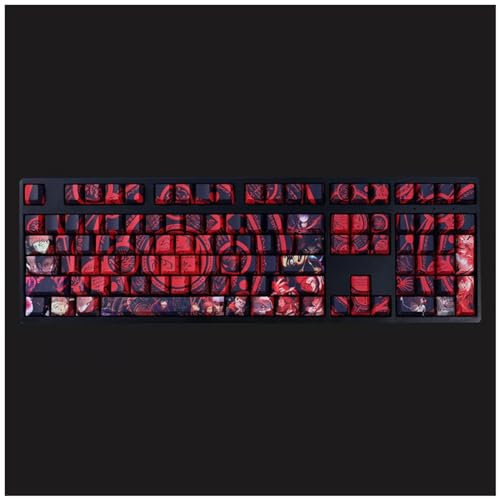 GeRRiT Jujutsu Kaisen keycap,108 key pbt custom keycap,Cherry contour keycaps for DIY/MX mechanical gaming keyboards-Wine red.Gojo Satoru-Ryomen Sukuna