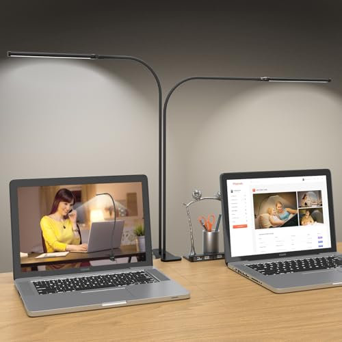 Mojimdo Lámpara de escritorio con 154 LED, 70 cm, 3 colores, 10 niveles de luminosidad, flexible 360°, USB, para casa/office