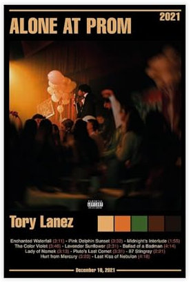 CSESTCGN Tory Lanez Alone at Prom Albumcover-Poster, Leinwand, Poster, Schlafzimmer, Dekoration, Landschaft, Büro, Raumdekoration, Geschenk, 50 x 75 cm