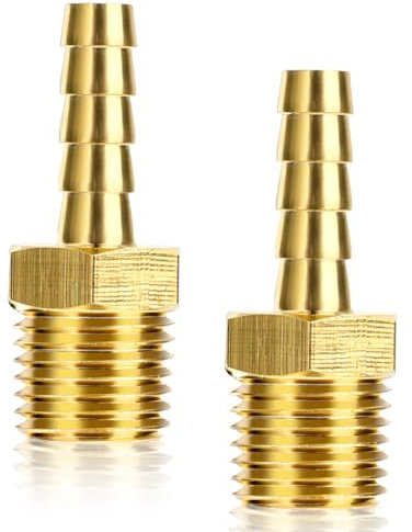 Raccordi Aria Compressa In Ottone Raccordi Per Tubo Dell'Aria Con Filettatura Maschio 1/4 Attaccho Rapidi Aria Compressa 1/4 Attacchi Rapidi Aria Compressa Set Accessori (Confezione Da 2)