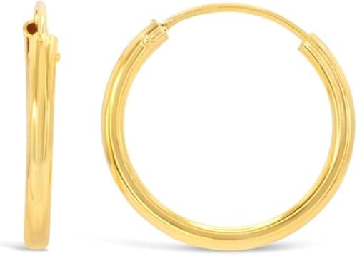 ARS-ARGENTI Creolen Ohrringe Damen Mädchen Sterling Silber 925 Gold 18K - hypoallergen (Ideal für den Alltag! IVY Sterling Silber 18K vergoldet 20x2mm)