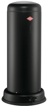 WESCO Poubelle Big Baseboy de couleur noir mat, tôle d'acier revêtue par pulvérisation, volume de 30 litres, amortisseur intégré, pédale en métal avec surface de marche en caoutchouc