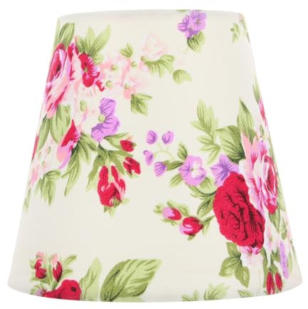 Generic Lampenschirm Aus Stoff Mit Floralem Muster Für E27 E14 Lampen Universelles Lampenschirm Zubehör Für Kristalllampen Und Wandleuchten Lichtabdeckung Zum Schutz Der Augen 5.5X5.1X3.5 Zoll