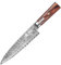 MITSUMOTO SAKARI Japanese Gyuto Kitchen Knife, 7 inch Professional Chef Knife, Hand-Forged Damascus Knife (Pakkawood Handle and Sandalwood Box)