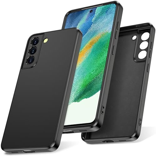 Watana for Samsung Galaxy S21 FE 4G 5G Case, Soft-Touch Silicone Phone Case, Shockproof, DustProof, Antiskid Full Body Armour Phone Cover with Microfiber Lining for samsung S21 FE 4G 5G,Black