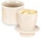 Pavlleen Keramik Butterdose,Französische Butterdose mit Wasserkühlung,keramische butterglocke für streichfähige Butter,Butterglocke mit Deckel - Gesprenkeltes Weiß
