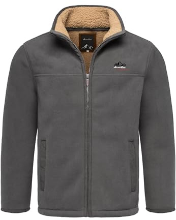 Amaci&Sons Herren Fleecejacke Teddyfell Sweatjacke Plüsch Fleecepullover 1-04032