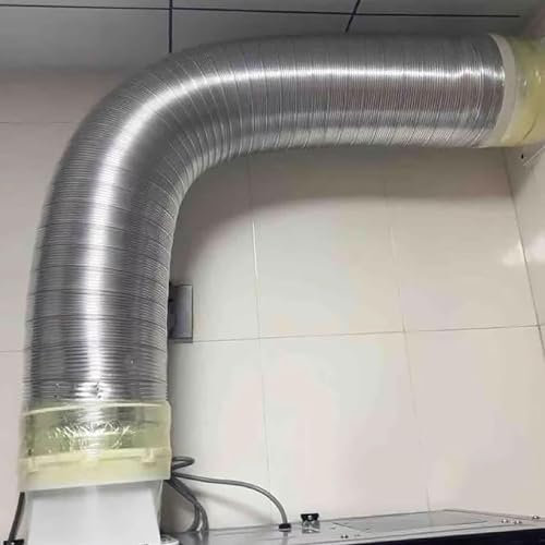 Gaine Vmc Tuyau D'extension de Ventilation de Cuisine pour Hottes de Cuisinière, Tuyau de Ventilation D'air Flexible Combiné en Aluminium, Tuyau de Ventilateur pour Espace Restreint(2m(78 3/4),160mm(