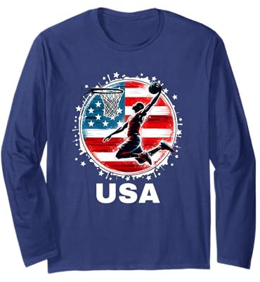 Basketball USA Vereinigte Staaten Basketball USA Team Basketball Langarmshirt