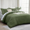 INSPIRE HOMEWARE King Size Duvet Cover Set - Premium Hotel Quality Reversible Satin Stripes Duvet Cover with 2 Pillowcases, Olive Green Kingsize Bedding Set - Soft Microfiber Quilt Bedding