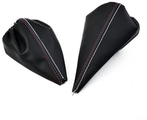 Schaltsack und Handbremsmanschette aus schwarzem Leder, kompatibel mit BMW E36 E46
