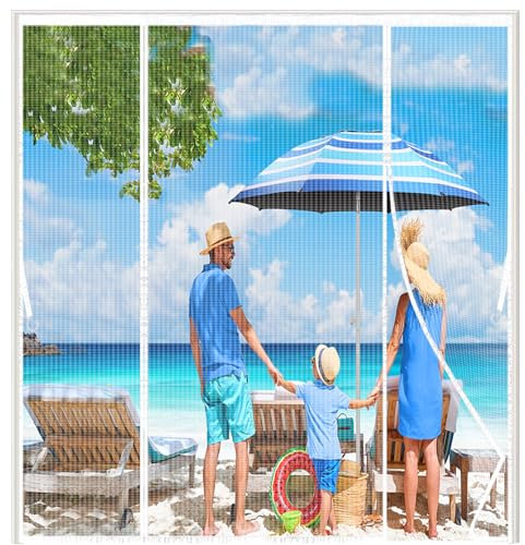 Zanzariera Magnetica Porta,Doppia Apertura Laterale,120x210cmTenda Zanzariera Porta Finestra,Tenda Calamita Zanzariere,Si Chiude da Sola,Ideale per Porte da Balcone,Cantine,Terrazze