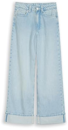 TOM TAILOR Mädchen Kinder Wide Leg Jeans mit Umschlag