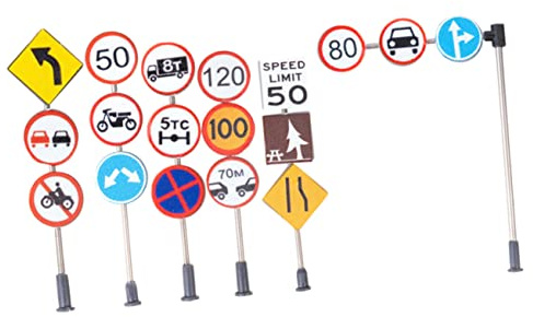 BESPORTBLE 6pcs Miniature Traffic Signs Mini Landscape Ornaments Table Decor Simulation Traffic Sign Educational Toy for Boys and Girls