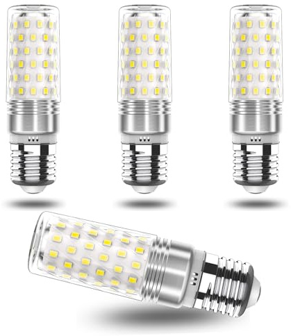 RuLEDne E27 LED Lampen Kaltes Weiß 10W Mais Birne 6000K 1450LM, Edison Schraube E27 LED Energiesparlampe Birnen Ersetzt 100W - 120W Glühlampe, AC 175V-265V, Nicht Dimmbar, 4er Pack