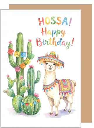 Edition Seidel Premium Glückwunschkarte zum Geburtstag mit Umschlag. Grußkarte Karte Geburtstagskarte Spruch Lama Alpaka Kaktus bunt lustig Für Mann Frau Freund Freundin (G3843 SW026)