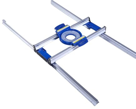 TARSHYRY Frässchlitten-Platten-Abflachvorrichtung, Aluminiumlegierung, Holzbearbeitung, Frässchlitten, Präzises Positionierungsschienensystem für Holzbrett-Endflächenplatten-Harzprojekte