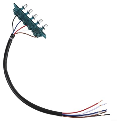 Eawfgtuw Dunstabzugshaubenschalter Bedienfeld mit 5 Tasten inkl. 3 Funktionsschalter, Lichtschalter und Sicherheitsverriegelung, für PC-Material, 12cm Lochabstand und 40cm Draht