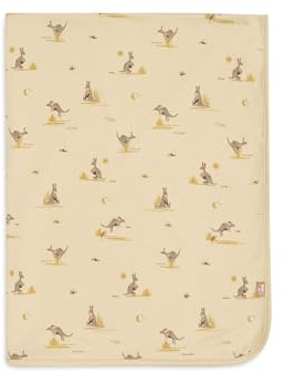 Jollein Babydecke Jersey - Kangaroots - 75x100cm - 100% Jersey Baumwolle - Kuscheldecke Baby Wiege - 1.0 TOG - OEKO-TEX Zertifiziert
