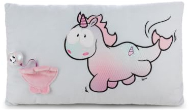 NICI Kissen Einhorn Nerina 43x25cm - 63107 | Plüschkissen zum Kuscheln, liebevolles Wohnaccessoire für Kinderzimmer, Sofa und Bett, Geschenk für Kinder und Erwachsene