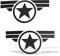 ERREINGE x2 STICKER PRESPAZIATO NERO 12cm - STELLA MILITARE ARMY US 4X4 FUORISTRADA - Adesivo Decal Decalcomania Vinile Murale Laptop Auto Moto Casco Camper