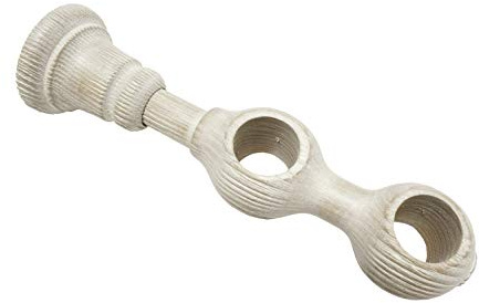 GARDINIA Doppelträger für Gardinenstangen mit Ø 25 mm, 2-läufig, Geschlossen, Alle Montageteile inklusive, Serie Country, Holz, Castell-Eiche
