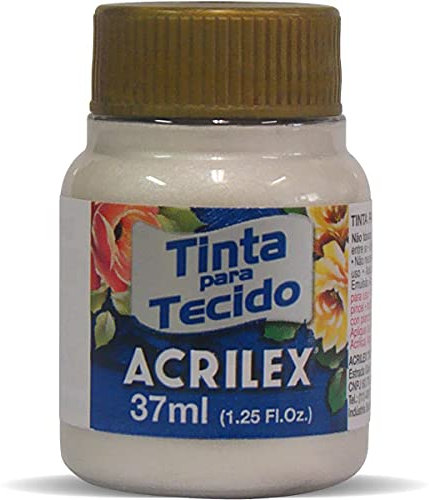 Pintura textil al agua Acrilex metalica bllanco metalico 37ml Ref. 562