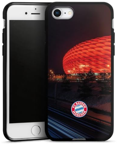 Silikon Hülle kompatibel mit Apple iPhone 8 Case schwarz Handyhülle FC Bayern München FCB Stadion