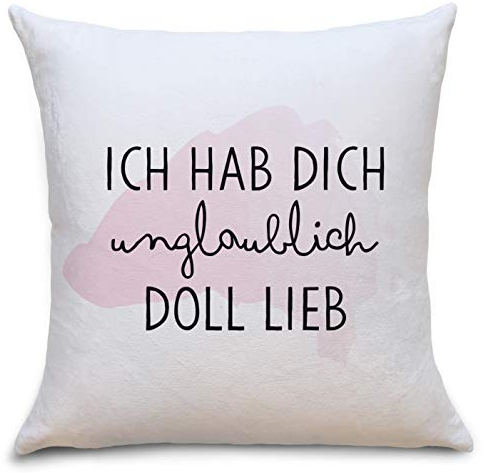 OWLBOOK unglaublich doll lieb Flauschiges Kissen mit Liebes Sprüchen Geschenke Geschenkideen für Frauen zum Valentinstag Zierkissen mit Füllung