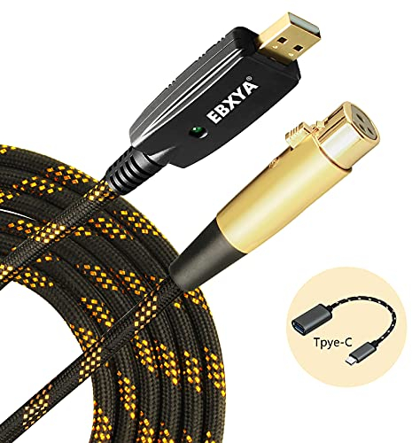 XLR-USB-Kabel EBXYA USB-auf-Buchse XLR-Kabel Mic-Link-Konverter für Computer-Musikaufnahme USB-Mikrofonkabel (3m/10ft)