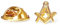 THE MASONIC COLLECTION – Winkel und Zirkel Ansteck- oder Krawattennadel – vergoldet und poliert – Kupplungsstift-Befestigung – Symbol der Freimaurerloge – Freimaurer Geschenke für Männer