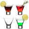 DIAMANTE Martini Cocktail Glasses - 4 Stemless Crystal Tumblers for Cocktail Martini Mojito Dessert or Snack Bowl- ‘Auris’ Collection – Set of 4