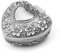 YunBey Vintage Herzförmige Metall Schmuckschatulle Metall Schmuckdose Zum Aufbewahren von Schmuck und Kleinen Accessoires wie Halsketten Ohrringen Ringen (Silber)