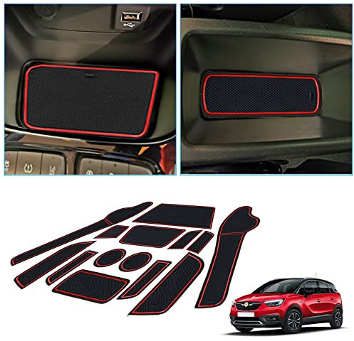 BIXUAN Crossland X 2024 Compatible con Opel Crossland X SUV 2018-2023 2024 Alfombrilla de Goma Antideslizante para portavasos de Coche, decoración de Interiores