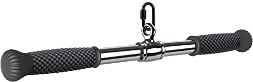 SELEWARE Rotierende gerade Bar Kabelmaschinen Aufsätze für Fitnessstudio, Pull Down Bar drücken mit rutschfestem Gummigriff, universelle Befestigung für Kabelmaschinen, 56 cm