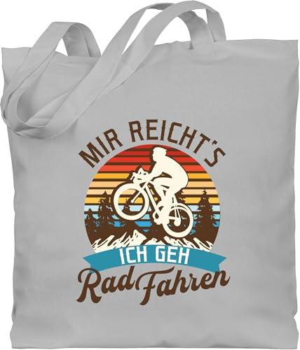 Baumwolltasche - Radsport Taschen - Mir reicht's ich geh Rad fahren - Mountainbike Geschenk Fahrrad - Unisize - Hellgrau - fahrradfahrer radfahrer räder beutel fahrradliebhaber vintage jutebeutel