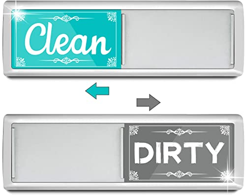 Dirty Clean Dishwasher Magnet, Green&Blue Dishwasher Magnet Clean Dirty Sign Dish Bin That Says Clean or Dirty Dish Washer Refrigerator for Kitchen Organization and Storage Necessities