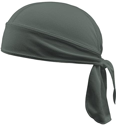 VIAUMBR Piratentuch Bandana Cap Durag Fahrrad Kopfbedeckung Motorrad Kopftuch unter Fahrradhelm Piraten Tuch Pirat Sommer Grau