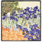 laprée - Damen-Schal, quadratisch, aus Seide, hochwertig, Reproduktion, Tafel, 90 x 90 cm, verschiedene Motive erhältlich, Vincent Van Gogh Iris, 90 x 90 cm